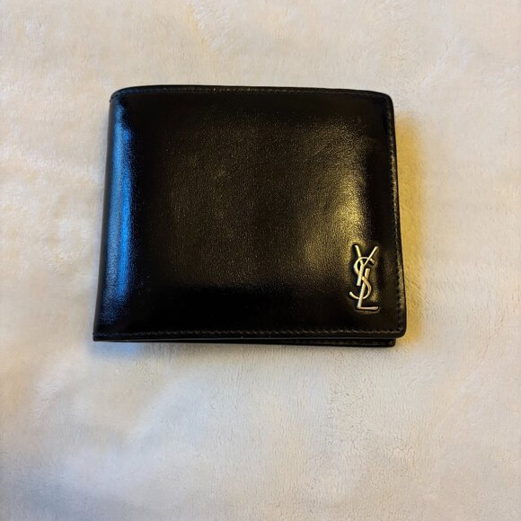 Genuine Leather YSL Men's Bifold Wallet (Black) - Picture 1 of 4